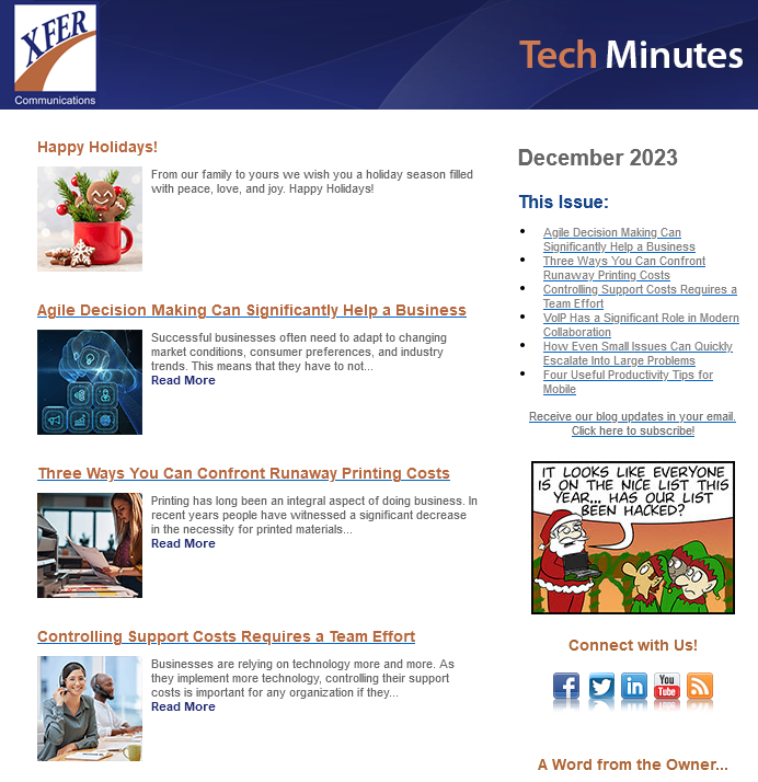 December 2023 Newsletter